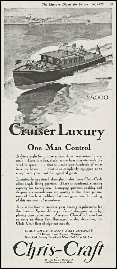 Chris-Craft Boats - 1929 Chris-Craft Ad (newer photo)